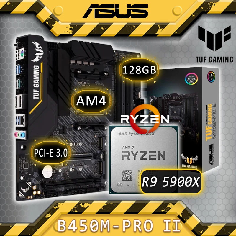 

Разъем AM4 Asus TUF GAMING B450M-PRO II с AMD Ryzen 9 5900X игровая материнская плата DDR4 128 ГБ AMD B450 игровая пластина-материнская плата AM4 Новинка