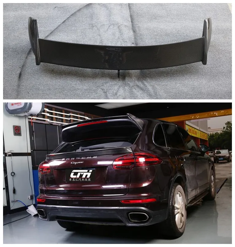 

High quality Carbon Fiber Rear Trunk Lip Spoiler Wing Fits For Porsche Cayenne 958 2015 2016 2017