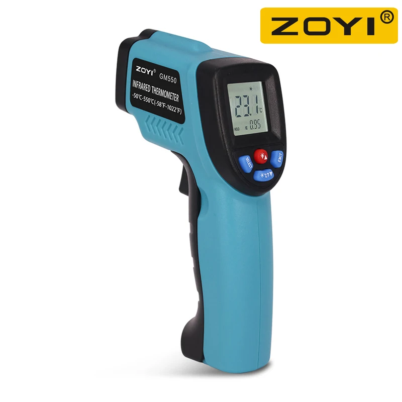 Цифровой инфракрасный термометр, лазерный Бесконтактный измеритель температуры и влажности, с цветным ЖК дисплеем