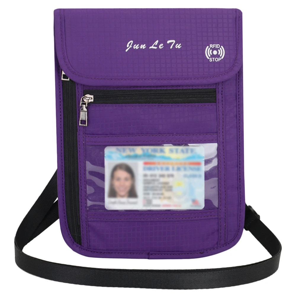 Purple Сумка для путешествий кулон с RFID блокировкой паспорта держатель дорожный кошелек Противоугонная сумка для паспорта для мужчин и женщин - Цвет: Purple