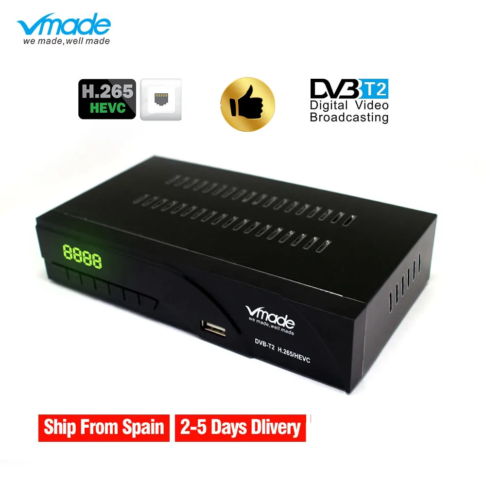 DVB T2 K6 T H.265 HEVC цифровой HD наземных ТВ приемник поддерживает AC3 Youtube MPEG 2 Тюнера с RJ45