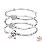 Женский браслет-цепочка из серебра 925 пробы с бусинами