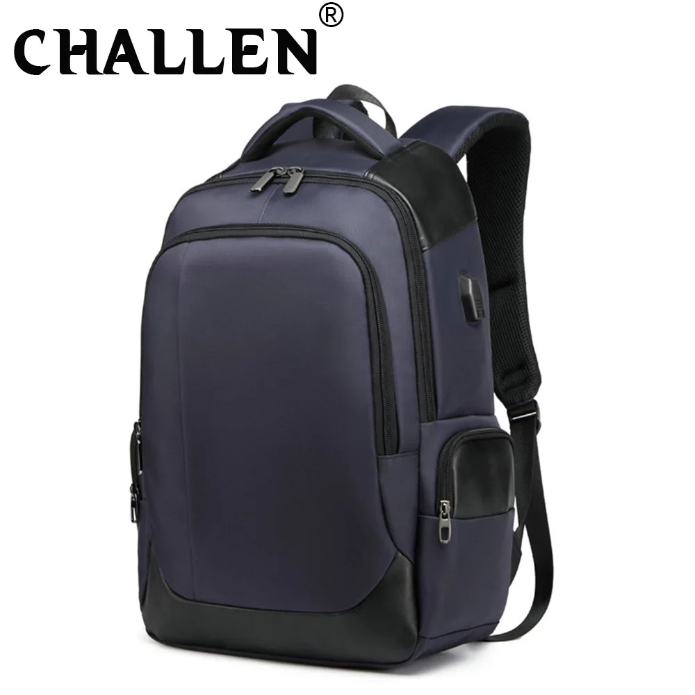 Мужской деловой вместительный рюкзак для ноутбука с USB многофункциональный из