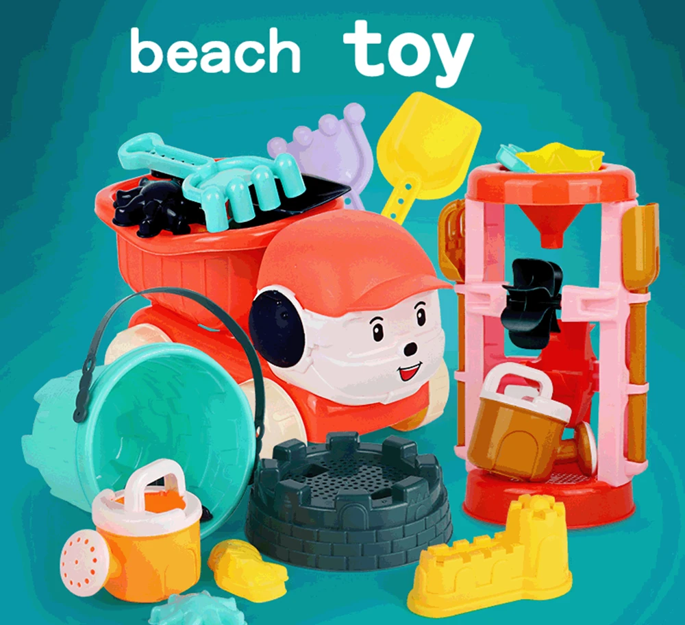 

Summer 7pcs Beach Tools Set Sand Playing Toys For Kids Fun Water Beach Seaside Tools Child Sandglass Shovel Tool