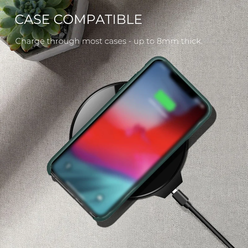 Беспроводное зарядное устройство 10 Вт высокоскоростное беспроводное 8 мм для IPhone