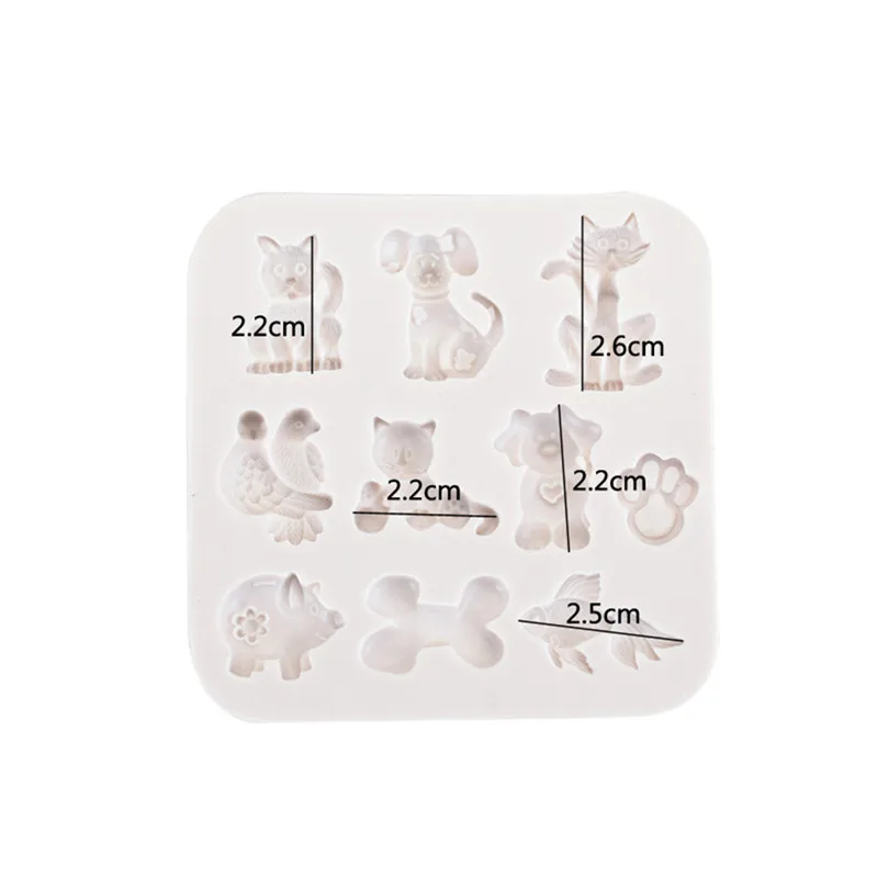 Новые DIY 3D кошачьи щенки Золотая рыбка милые анимла силиконовые помадные формы