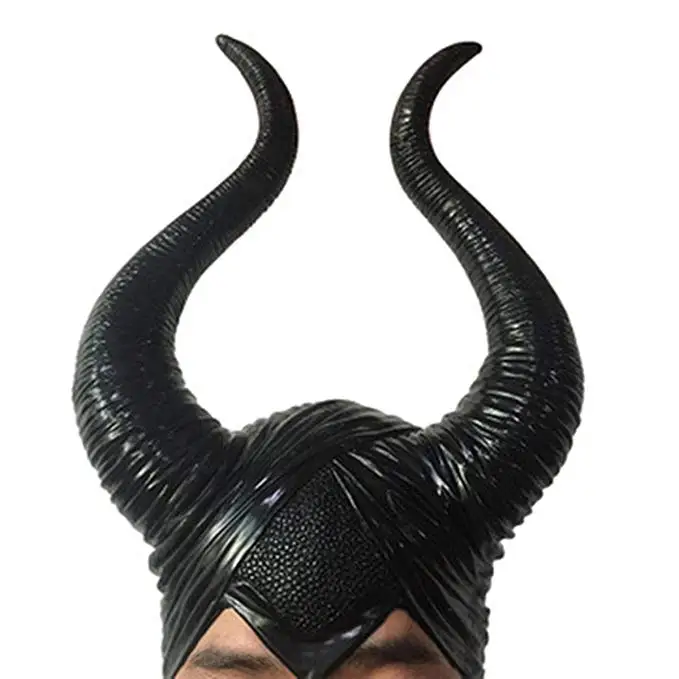 Новинка головной убор Maleficent шапка маски Longhorn Делюкс Хэллоуин карнавальный