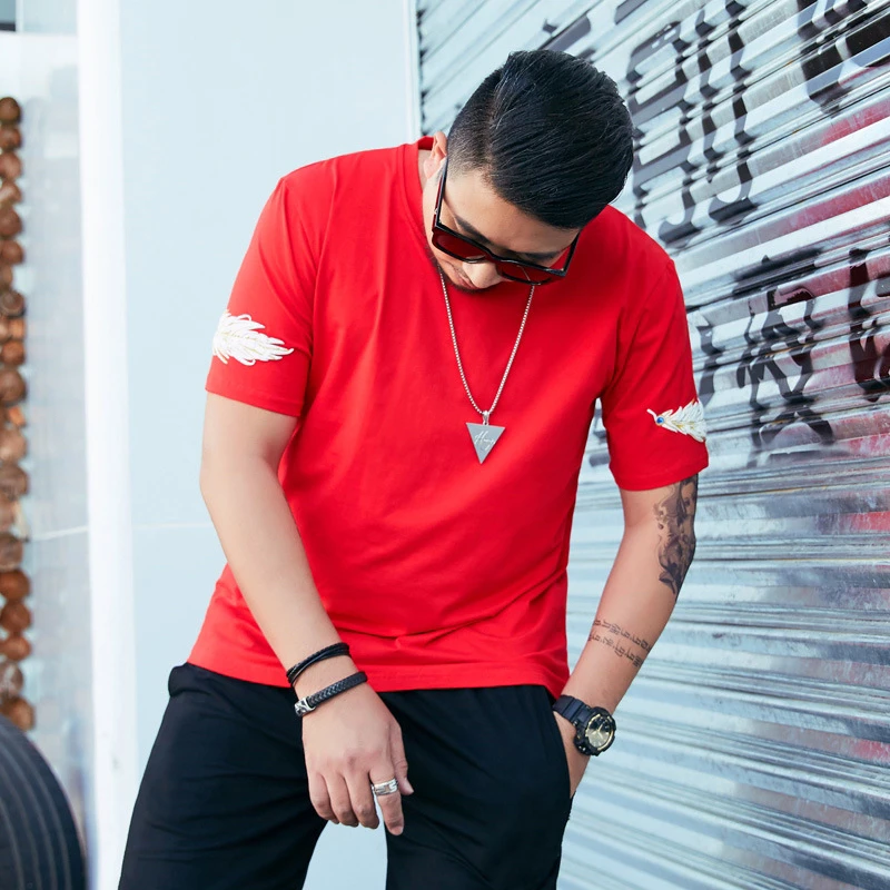 

FeatherFunny T Shirt Men Short Summer Cotton Oversized Men Clothing Plus Size XL XXL XXXL 4XL 5XL 6XL