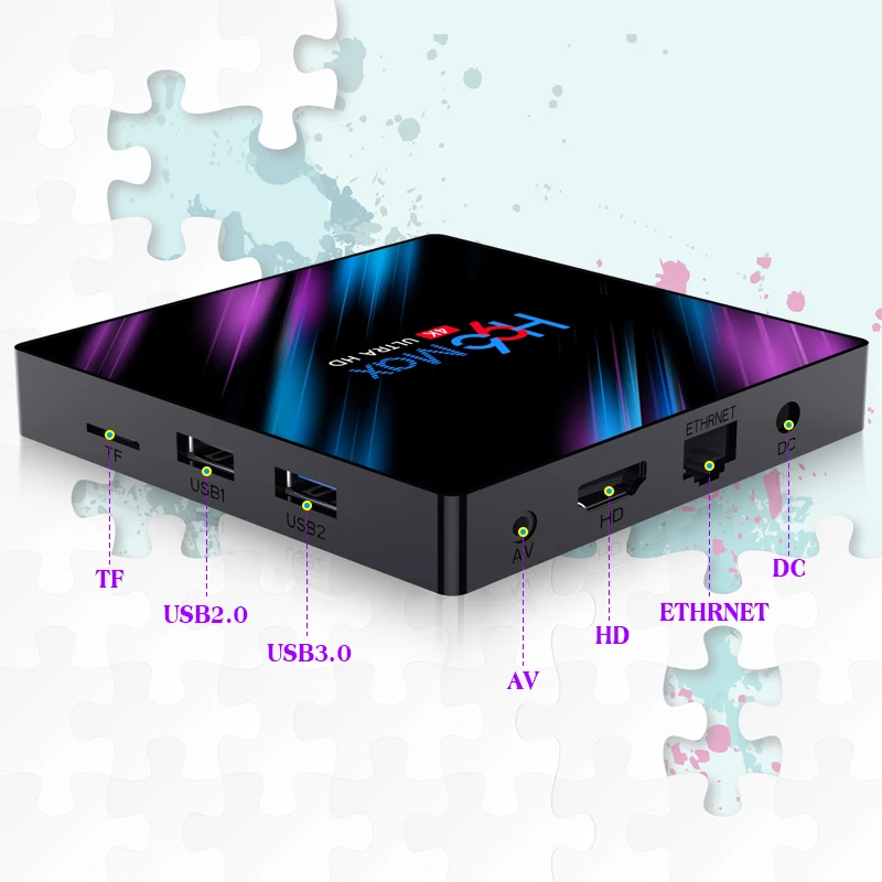 ТВ-приставка H96 Max RK3318 Android 10 двойной Wi-Fi 2 4G 5 8G 4K HD YouTube медиаплеер 4 ГБ 64 Netflix |