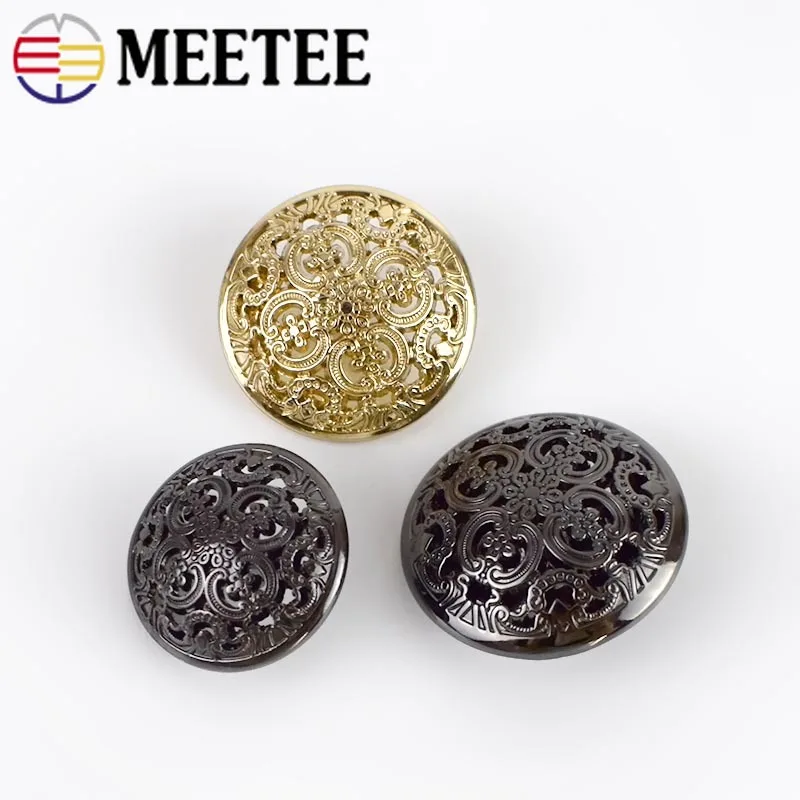 Meetee 10 шт 15-25 мм Высокое качество пальто металлические полые кнопки мужские