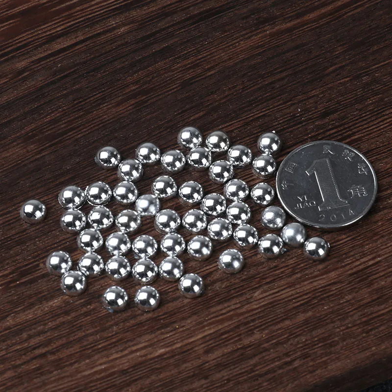 Серебристые и золотистые полукруглые жемчужные бусины из АБС пластика с плоской