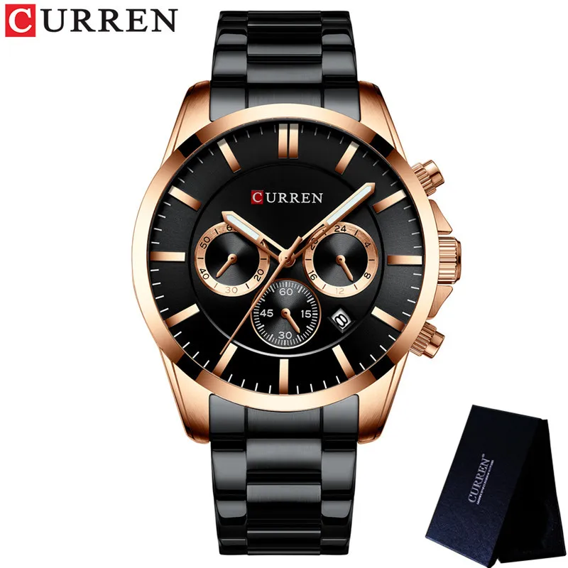 Часы наручные CURREN Мужские с хронографом спортивные брендовые Роскошные