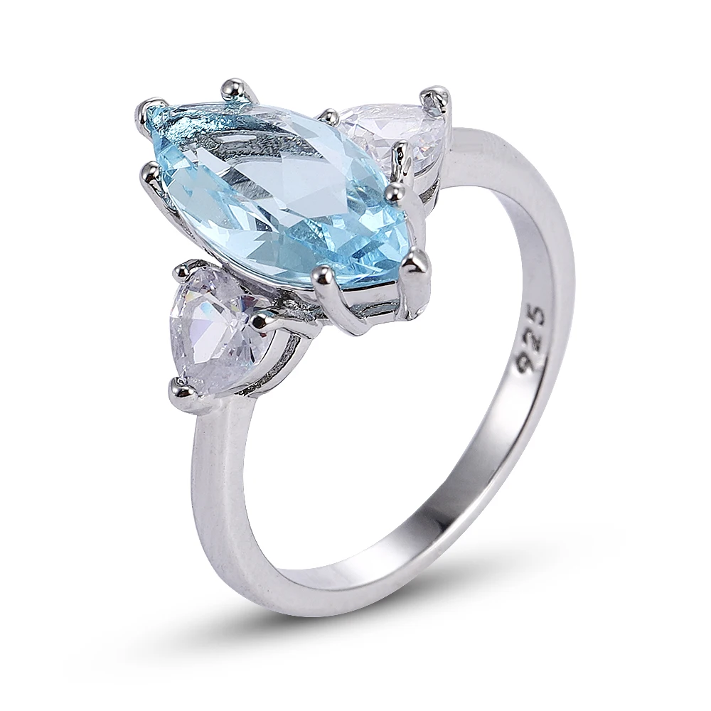 

Lovers Simple Zircon Engagement Rings for Women Silver Color Wedding Rings Austrian Crystals Jewelry