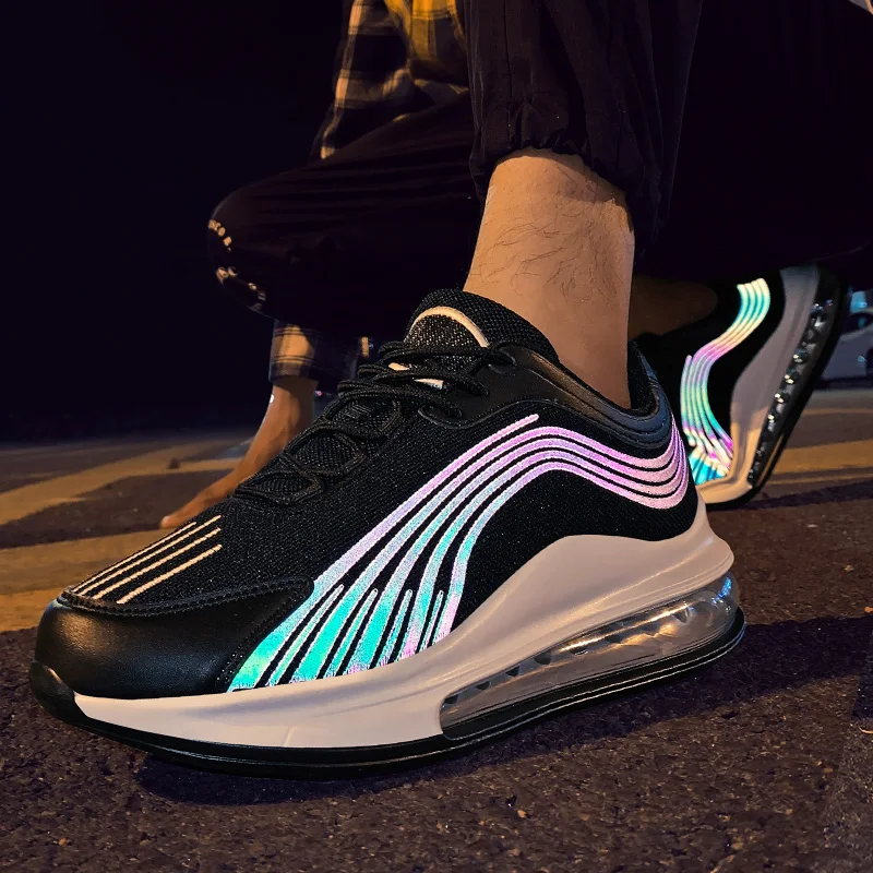 Кроссовки мужские дышащие Светоотражающие Спортивная повседневная обувь для