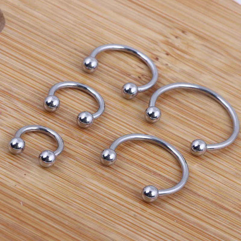 

2pcs C Shape Fake Nose Rings Surgical Steel Stud Helix Septum Piercing Punk Body Jewelry Charm Silver Color Earrings For Women