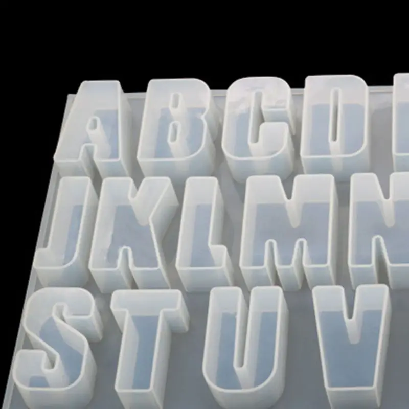 

DIY Crystal Glue Mold Capital Letter Mould Mirror Handmade Pendant Creative Jewelry Making Molds