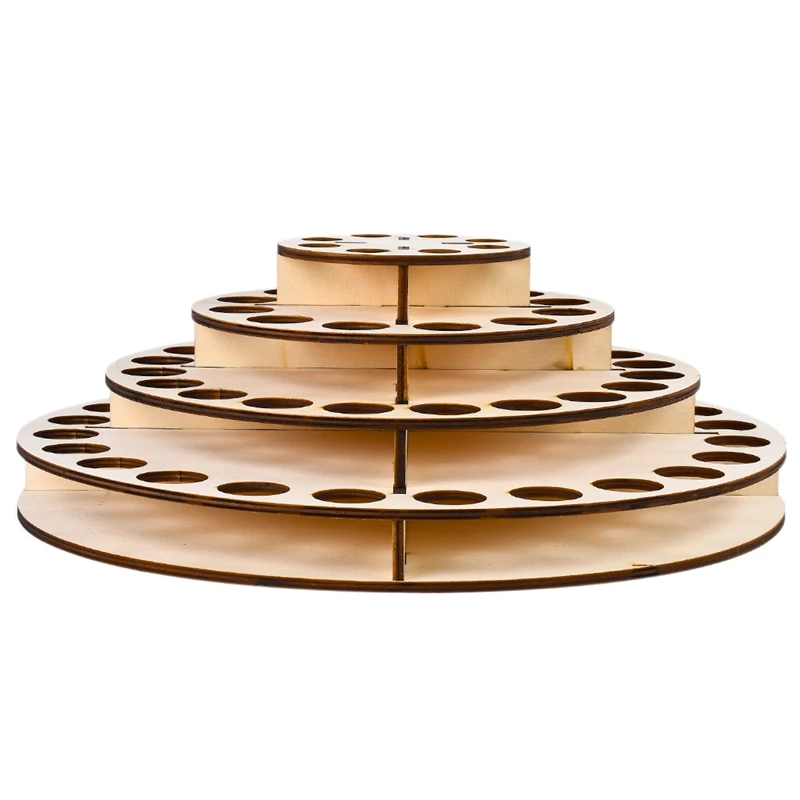 

64 Holes DIY Wooden Essential Oil Bottle Storage Organizer Stand Rack Tools