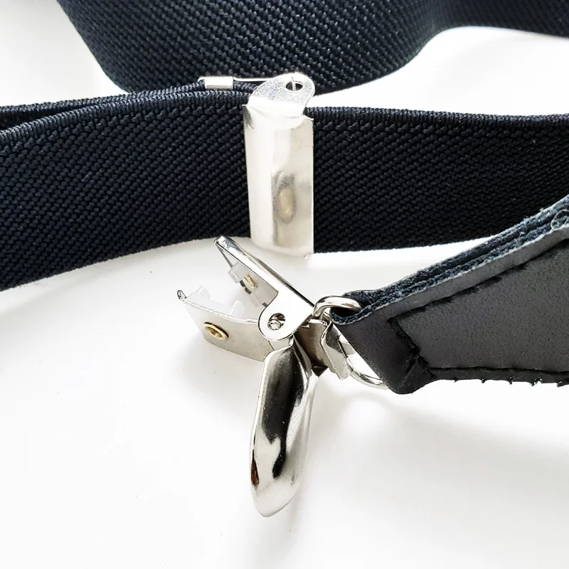 

Men Suspender Faux Leather Suspenders for Shorts Jeans Adjustable Elastic X-back Pants Braces Clip-On Strap Apparel Accessories