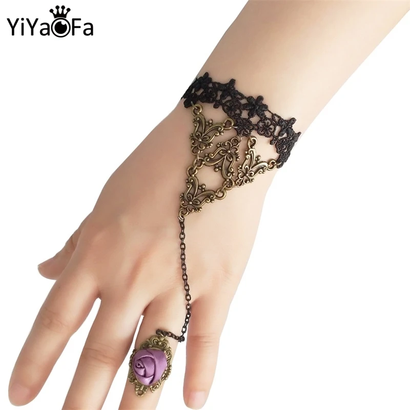 YiYaoFa Handmade Lace Gothic Bracelets & Bangles Night Club Jewelry for Women Accessories Lady Party WS-135 | Украшения и