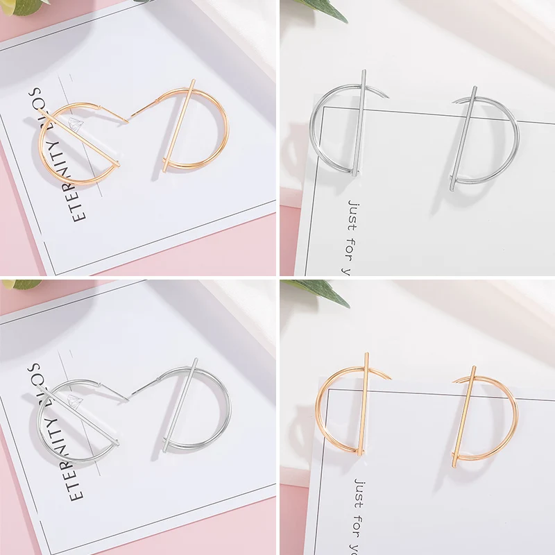 

Fashion New Hollow Round Drop Earrings for Women Statement Metal Gold Silver Color Simple Vintage Earrings 2020 Modern Jewelry