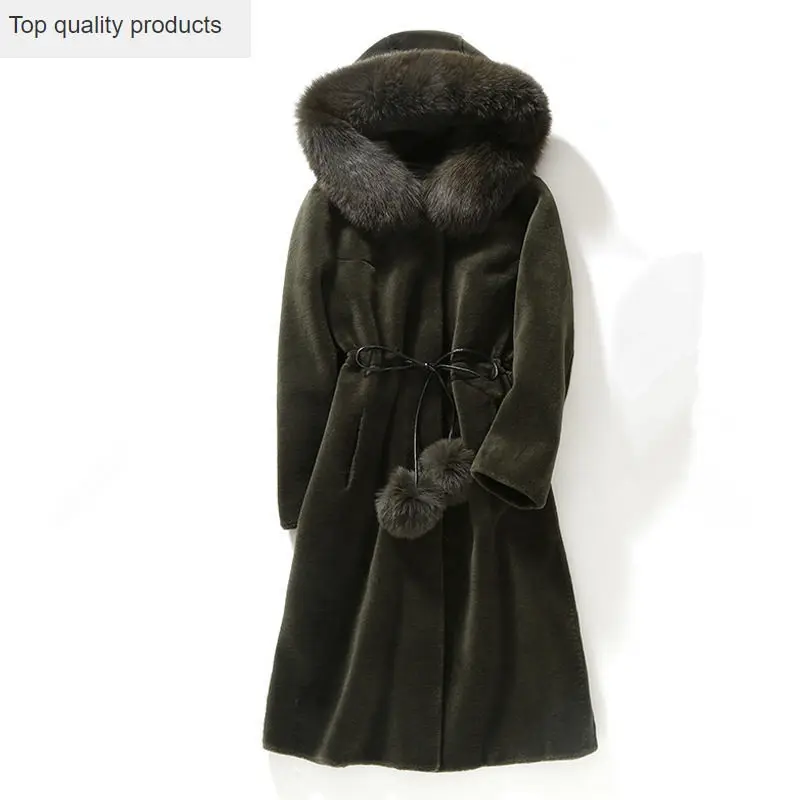 

clothing Women's winter 2023 new shorts long warm black fox tight dress