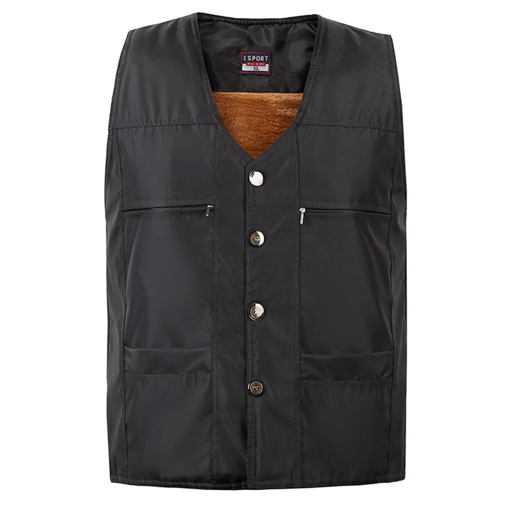 Мужской жилет пальто без рукавов 2019 зимнее куртки для мужчин однотонный