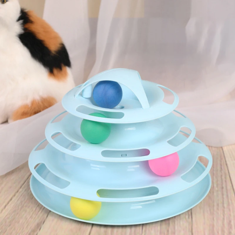 Mosodo 4 Levels Pet Cat Toy Cats Disc Tower Tracks Intelligence Amusement Ball Toys Training Supplies pet toys | Дом и сад