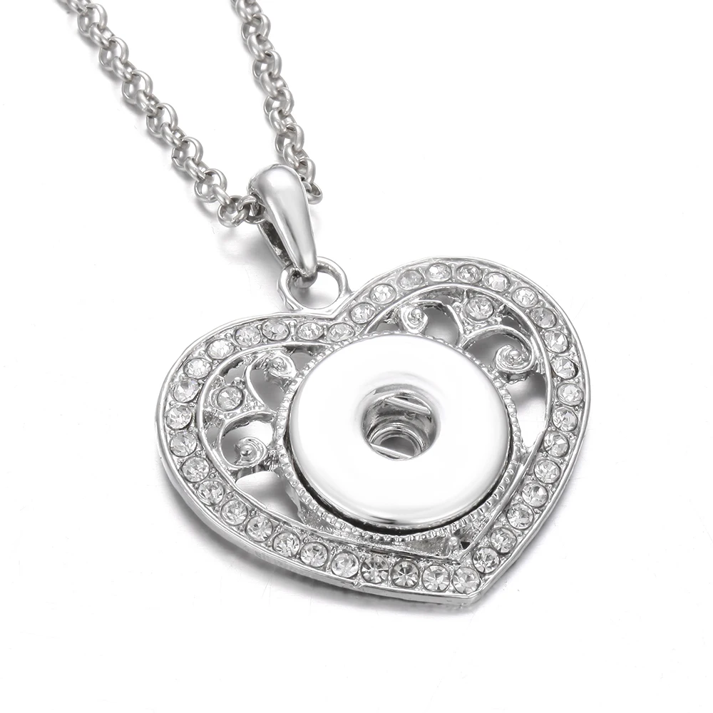 Новое ожерелье с кнопкой 18 мм 20 кнопки ювелирные изделия стразы цветок круглый