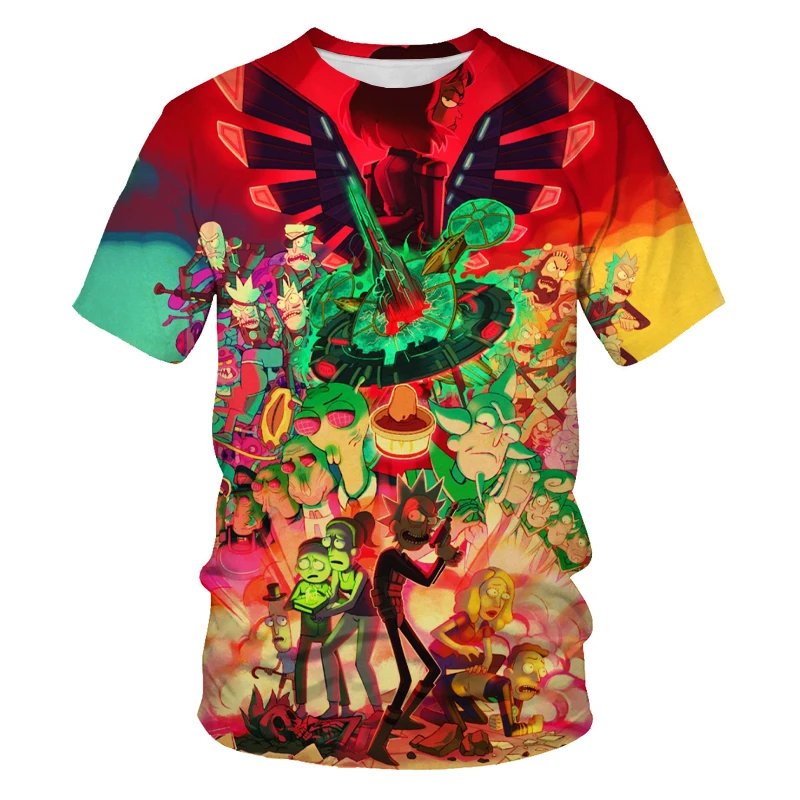 

Morty T-shirt 3D printing graphic T-shirt Fashion anime Rick short-sleeved T-shirt Men's T-shirt Teens wear Oversized T-shirt