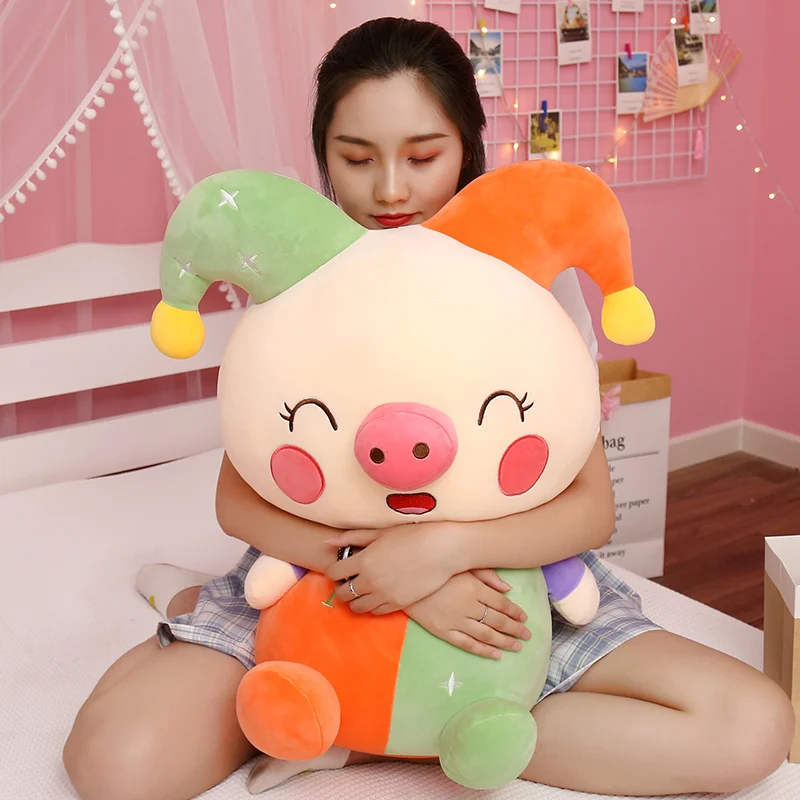 

25-70cm Nice Cute Clown Pig With Clothes Hat Plush Toys Stuffed Soft Animals Pillow Dolls For Kids Girls Boys Birthday Gifts