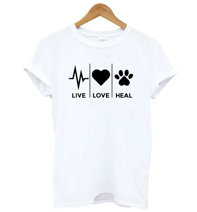 

Women T Shirt live love heal Print Tshirt Women Short Sleeve O Neck Loose T-shirt Ladies Summer Causal Tee Shirt Clothes Tops