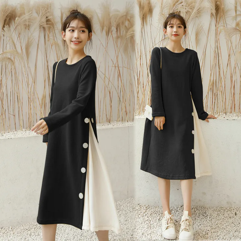 Размера плюс S-4XL платье-рубашка в стиле пэчворк женские весенние свободные штаны