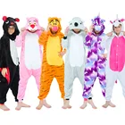 Осенне-зимняя Фланелевая пижама в виде единорога, детские комбинезоны с капюшоном в виде животных, Мультяшные пижамы для мальчиков, пижамы в виде панды для девочек, детская пижама