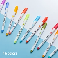 16pcsset mint scented highlighter pen soft fiber tip markers drawing fluorescent pen student cute stationery