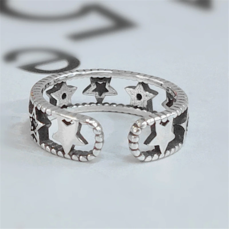 Кольца в стиле панк-рок Halo черный кубический цирконий регулируемые Ретро со