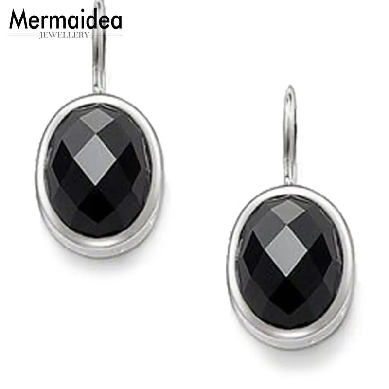 Черные граненые овальные хрустальные серьги подвески с лебедем 2020 новые модные