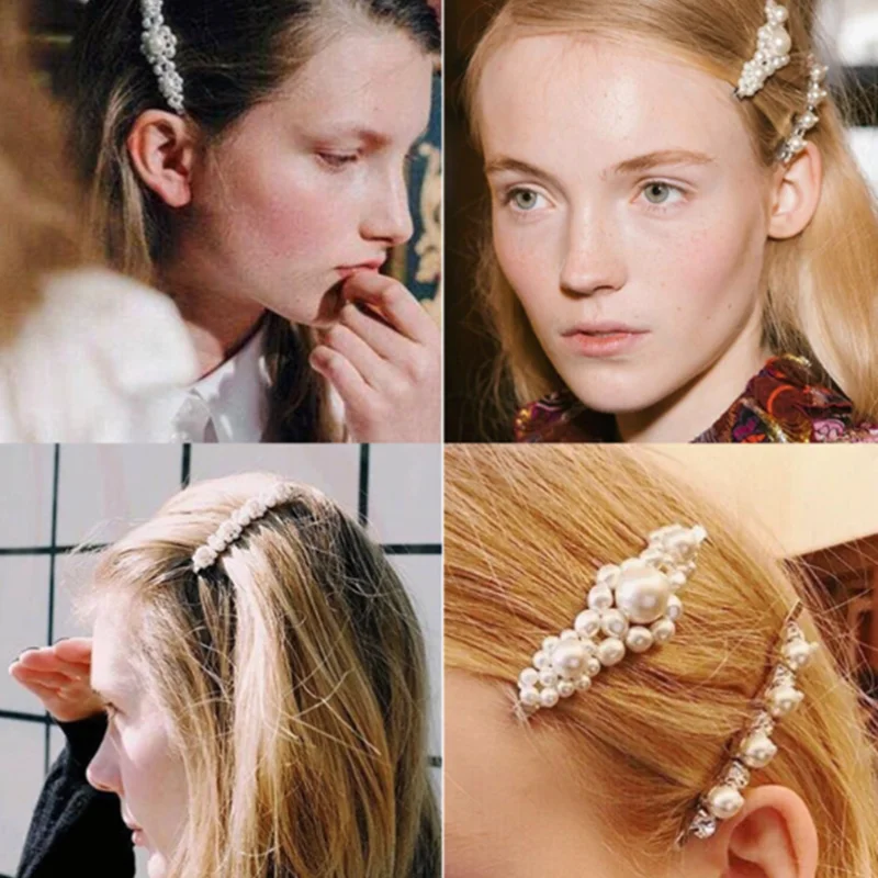 

Cute Fashion 7 Styles Acrylic Imitation Pearl Women Barrettes Elegant For Female Girl Hair Clip Hairgrips Hair Accessories
