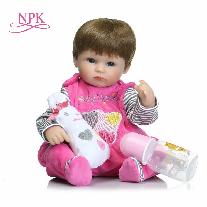 NPK 18 дюймов 40 см силиконовая кукла reborn baby Bonecas Младенцы Reborn Реалистичная Магнитная
