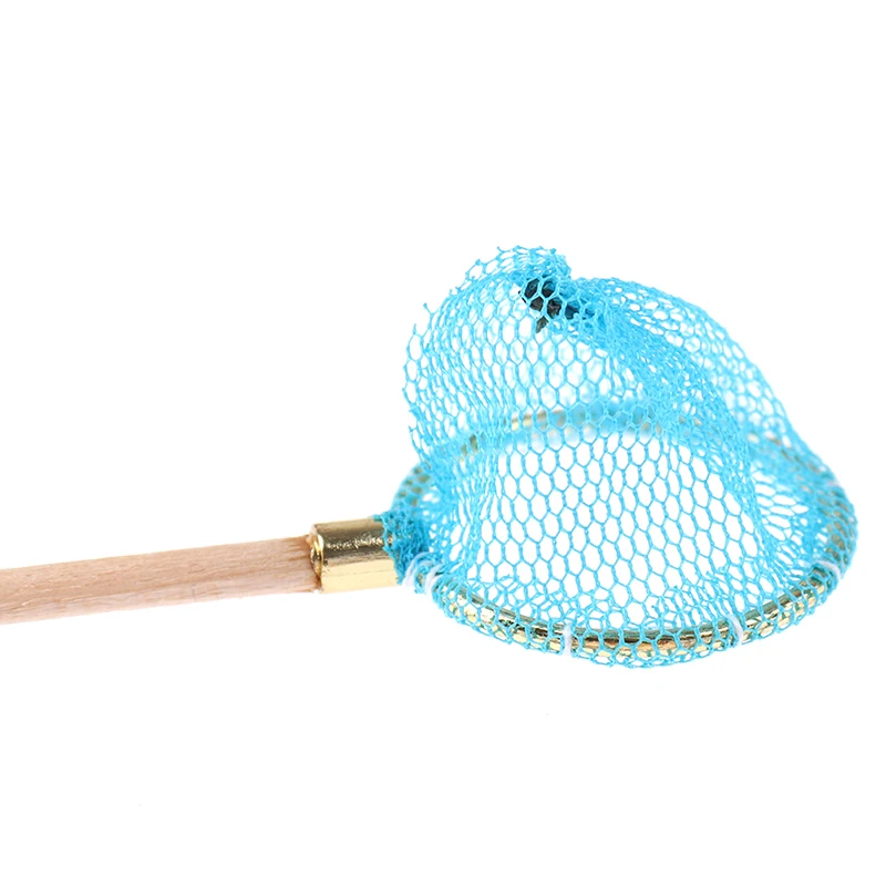 

1Pc Fishing Rod Round Net Triangle Net For 1:12 Dollhouse Decor Garden Decoration