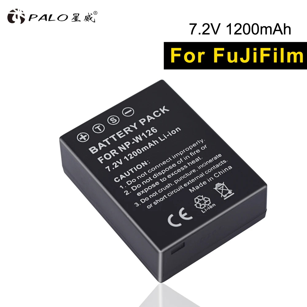 

PALO 1pcs NP-W126 7.2v 1200mAh camera battery for FUJL FUJI X-E3/2/1 Pro1/2 X-E2S/100F/M1/A1/2/10 X-T1/2/10/20 HS50/33/35/30EXR