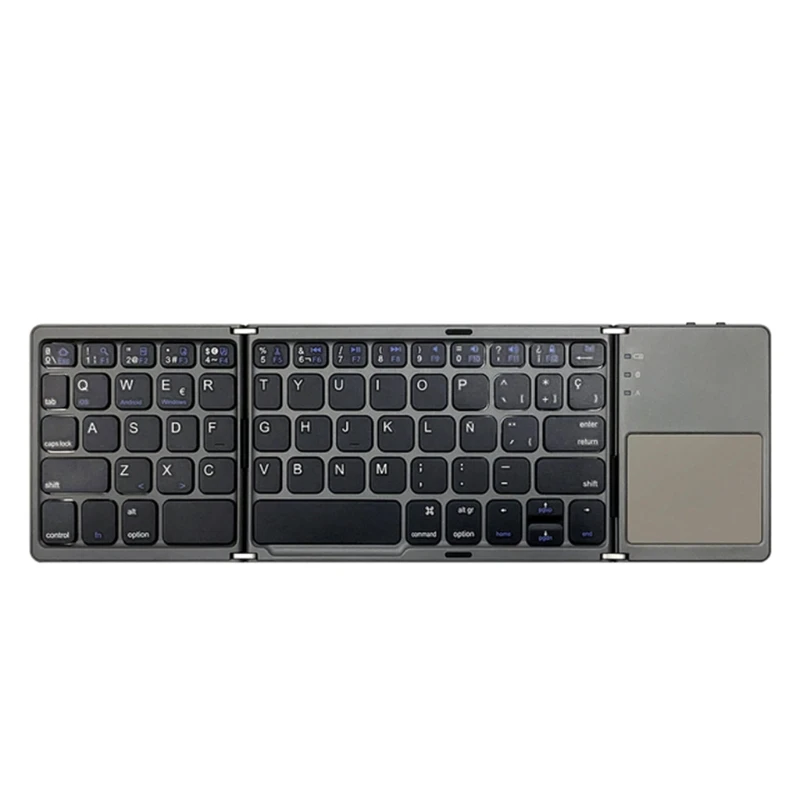 

R2LB Bluetooth Folding Keyboard with Sensitive Touchpad Pocket-Sized Tri-Folded Fodable Keyboard for Windows