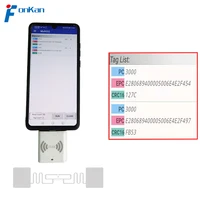 FONKAN 860-960mhz Portable Handheld UHF RFID OTG Reader Tag Label Detect range1M For Android Type-c interface with APK and SDK