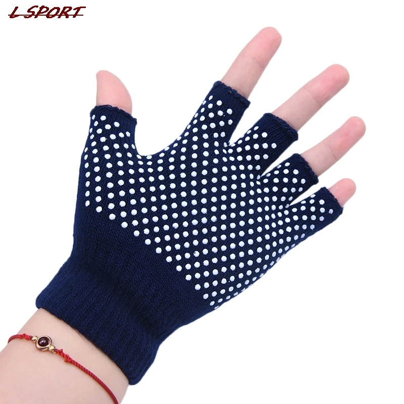 

1 Pair Cotton Breathe Non Slip Half Finger Gym Training Gloves Fitness Yoga Gloves