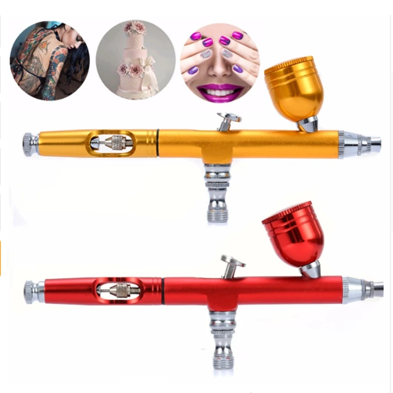 

Airbrush Tool Dual Action Gravity Feed 0.3Mm Nozzle Spray Airbrush Nail Art Paint Tattoo Tool With Wrench Straw