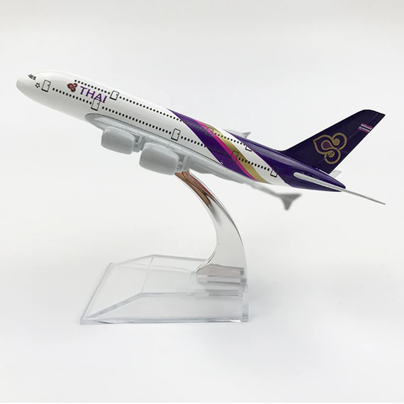 16 см масштаб 1:400 Международная тайская авиакомпания Airbus A380 модель самолета из