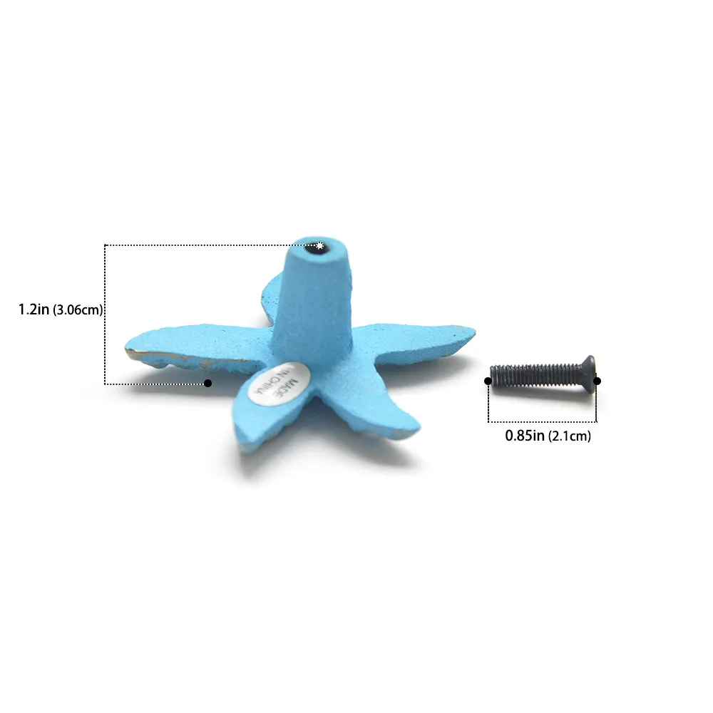 

Retro ocean wind cast iron Handle Mediterranean children's room drawer starfish Knob Nordic wardrobe Furniture Hardware