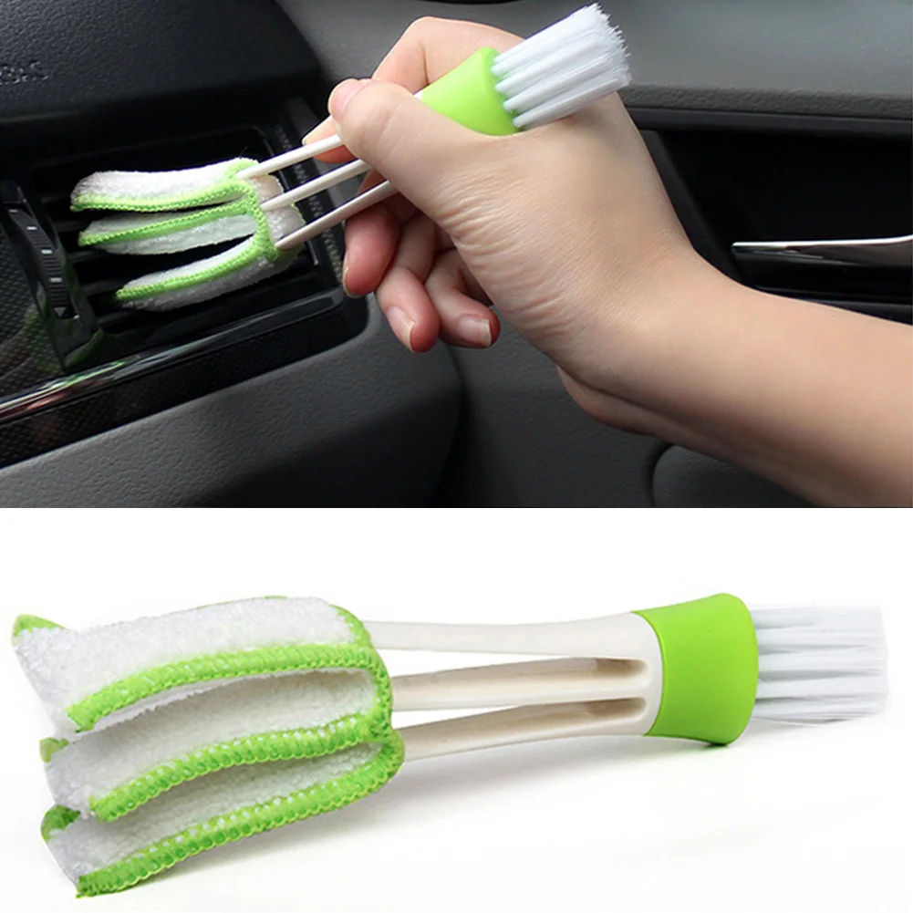 

Multifunction Cleaning Tool Green Double End Keyboard Household Portable Accessories Interior Window Dustproof Car Vent Brush