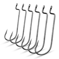 10pcslot carbon steel fishing hooks 6 50 narrow crank bass hooks single worm hooks sharp barbed fishhooks pesca