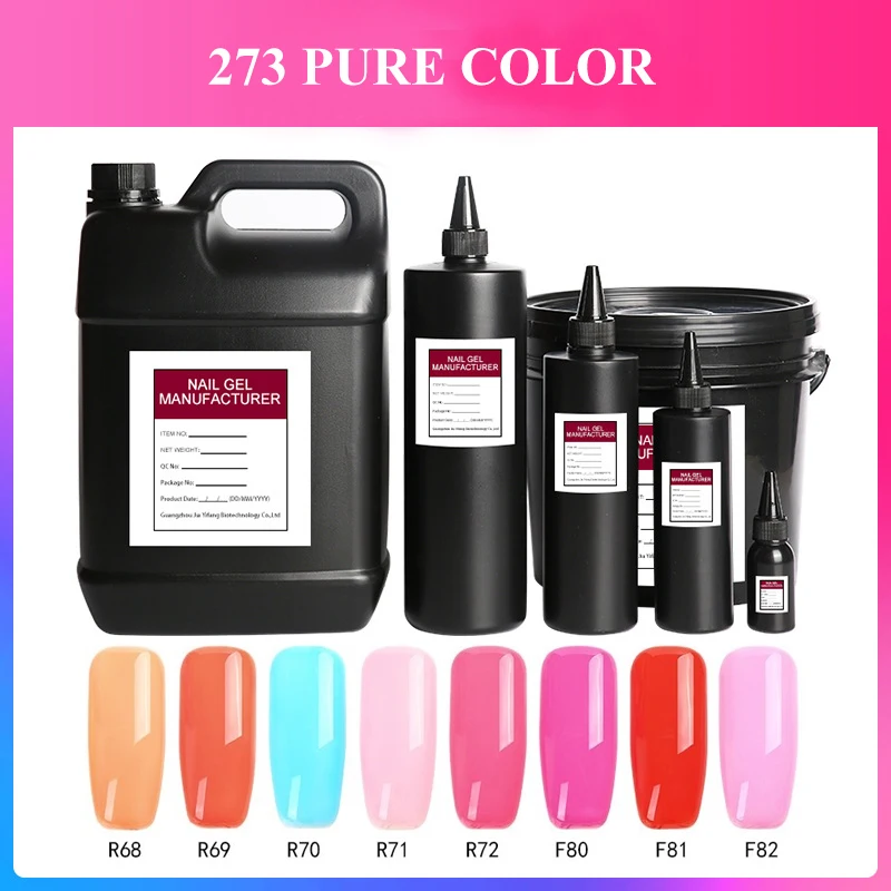 1KG 273 Colors LED UV Bulk Gel Nail Polish Raw Materials Soak off Manicure Nail Art Enamel Gel Polish Lacquer Varnish