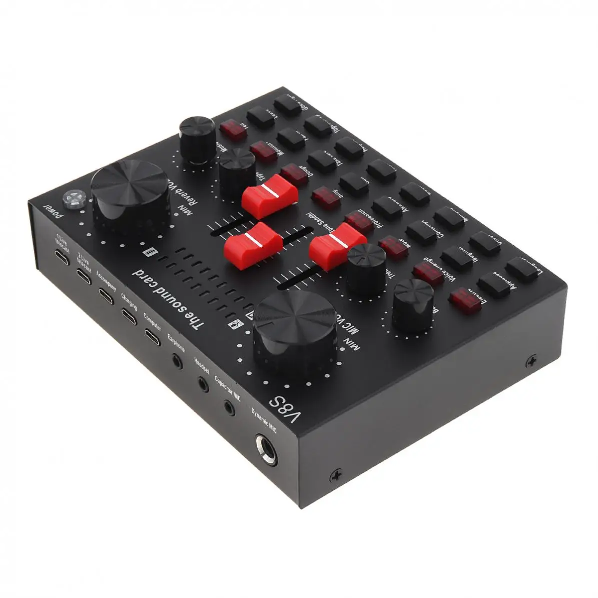 

V8S Bluetooth USB External Sound Card Headset Microphone Webcast Live Broadcast Surround3D for PC / Computer / Smartphone